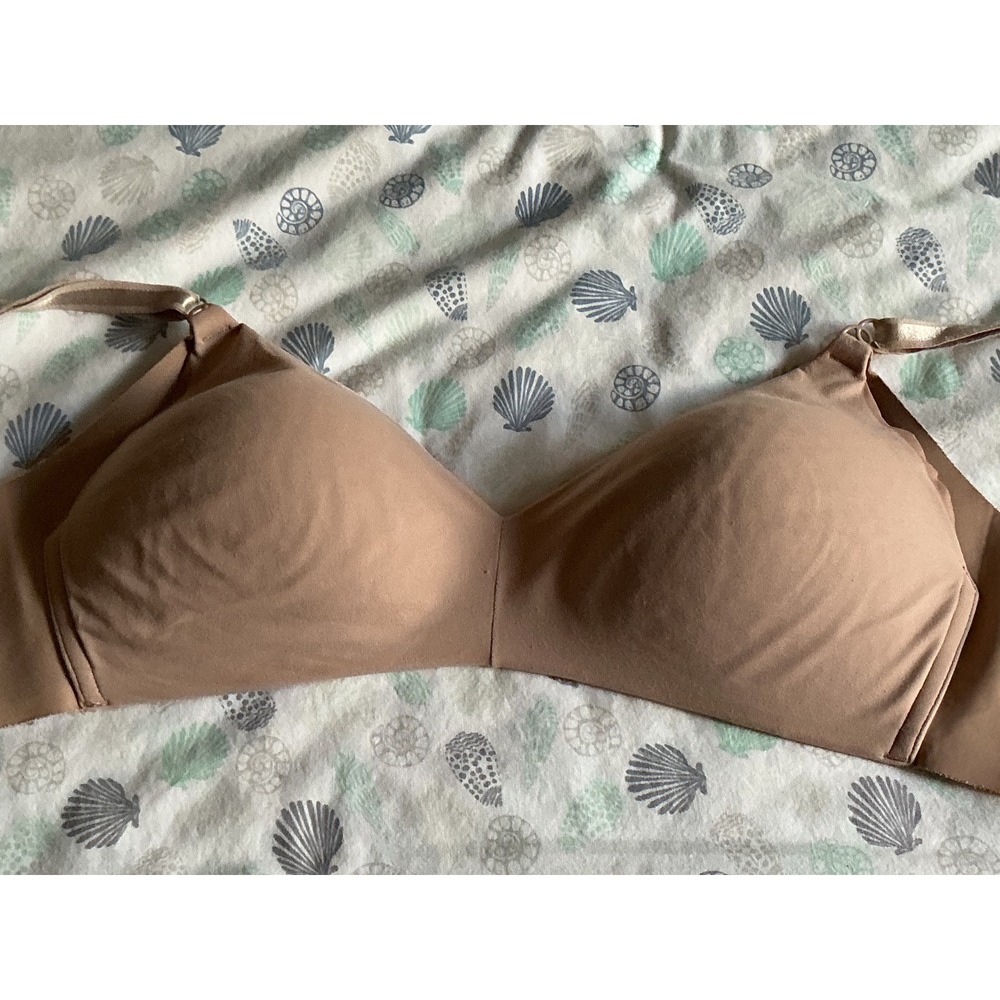 Warners No Side Effects Wireless Bra Womens 34C Tan Good Side Smoothing 01056 - Picture 7 of 13